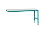 Manuflex Ansatztisch UNIVERSAL Standard, Tischplatte Kunststoff, 2000x1000, wasserblau