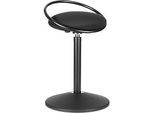 Sitzhocker ROVO SOLO mit Ring, 3D-Gestrick, schwarz/schwarz