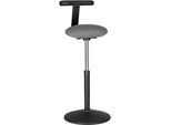 Stehhocker ROVO SOLO mit Monopad, Sitzhöhe 630 – 855 mm, schwarz/grau