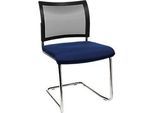 Freischwinger SEAT POINT, Netz, ohne Armlehnen, stapelbar, im 2er-Set, blau