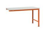 Manuflex Ansatztisch UNIVERSAL Spezial, Tischplatte Melamin, 1500x1000, rotorange
