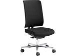 Schäfer Shop Genius Bürostuhl SSI PROLINE PREMIUM P2, teilautomatische Synchronmechanik, ohne Armlehnen, Polster-Rückenlehne, schwarz/alusilber