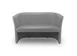 NowyStyl Zweisitzer-Sofa CLUB DUO, Kunstleder (100% Polyester), voll gepolstert, Sitzhöhe 455 mm, grau
