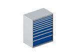 Schäfer Shop Select Schubladenschrank 64-36, 10 Schübe, bis 75 kg, B 1193 x T 725 x H 1450 mm, weissalu/enzianblau
