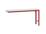 Manuflex Ansatztisch UNIVERSAL Spezial, 1750 x 800 mm, Kunststoff lichtgrau, rubinrot