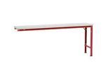 Manuflex Ansatztisch UNIVERSAL Spezial, 2000 x 800 mm, Kunststoff lichtgrau, rubinrot