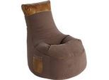 Sitzsack JAMIE Swing, Canvasoptik/Lederimitat, B 650 x T 900 x H 950 mm, braun
