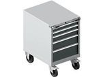 Schäfer Shop Select Schubladenschrank mit Rollen WSK 36-27, 5 Schübe, bis 200 kg, B 717 x T 572 x H 920 mm, lichtgrau/anthrazitgrau