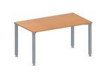 Schäfer Shop Genius Konferenztisch MODENA FLEX, Rechteck, 4-Fuss Quadratrohr, B 1400 x T 800 x H 720-840 mm, Buche/weissaluminium RAL 9006