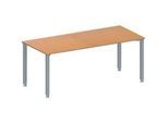 Schäfer Shop Genius Konferenztisch MODENA FLEX, Rechteck, 4-Fuss Quadratrohr, B 1800 x T 800 x H 720-840 mm, Buche/weissaluminium RAL 9006
