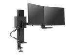 Dual Monitorarm Ergotron TRACE, für 2 Displays bis 27″ & bis 9,8 kg, höhen-/tiefenverstellbar, schwenk-/dreh-/neigbar, mit Tischklemme, schwarz