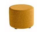 Sitzhocker TAPA Round, Sperrholz, gepolstert, Schurwolle-Bezug, orange