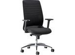 Schäfer Shop Select Bürostuhl SSI Proline Edition 10, mit Armlehnen, Punktsynchronmechanik, Bandscheibensitz, Netzrücken, schwarz/alusilber