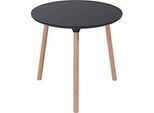 Bistrotisch Palomba, rund, 3-Fuss Gestell aus Massivholz, Ø 800 x H 750 mm, schwarz/Buche