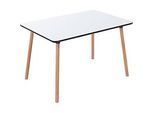 Bistrotisch Palomba, Rechteck, 4-Fuss Gestell aus Massivholz, B 1200 x T 800 x H 750 mm, weiss/Buche