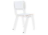 Stapelstuhl ZERO, stapelbar bis 4 Stück, Rundrohr-Fussgestell, B 380 x T 380 x H 460 mm, weiss/weiss, 2 Stück