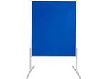 Moderationstafel Franken Pro Line, Hoch- & Querformat, beidseitig verwendbar, B 1200 x H 1500 mm, Filzoberfläche blau