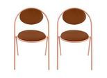 Stühle meet by Paperflow Saturne, 2er-Set, B 520 x T 540 x H 820 mm, Kunstleder, Rosa/Rost