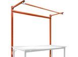 Aufbauportal m. Ausleger, Grundtisch STANDARD Arbeitstisch/Werkbank UNIVERSAL/PROFI, 1750 mm, rotorange
