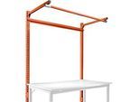 Aufbauportal m. Ausleger, Grundtisch SPEZIAL Arbeitstisch/Werkbank UNIVERSAL/PROFI, 1500 mm, rotorange
