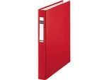 LEITZ® Ringbuch, DIN A4, 2-Ring-Mechanik, Rückenbreite 40 mm, rot