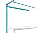 Aufbauportal m. Ausleger, Ansatztisch STANDARD Arbeitstisch/Werkbank UNIVERSAL/PROFI, 1750 mm, wasserblau