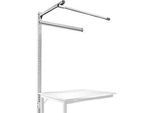 Aufbauportal m. Ausleger, Ansatztisch SPEZIAL Arbeitstisch/Werkbank UNIVERSAL/PROFI, 1250 mm, lichtgrau