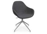 Konferenzsessel Topstar Sitness Life 2.0, dreh-/sitzhöhenverstellbar, Armlehnen, B 450 x T 390 x H 440-470 mm, 4-Fussgestell, Alu poliert & Stoff, anthr.