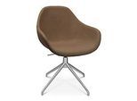 Konferenzsessel Topstar Sitness Life 2.0, dreh-/sitzhöhenverstellbar, Armlehnen, B 450 x T 390 x H 440-470 mm, 4-Fussgestell, Alu matt & Stoff, h.braun