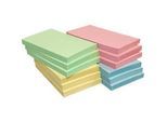 INFO Haftnotizen, Recyclingpapier, 125 x 75 mm, 12 x 100 Blatt, blanko, bunt
