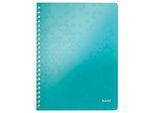 LEITZ Notizbuch WOW 4637, DIN A4, liniert, eisblau