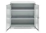 Schäfer Shop Genius Flügeltürenschrank FS, Stahl, mit Belüftungslöchern, B 1055 x T 520 x H 1105 mm, 3 OH, Lichtgrau/Lichtgrau, bis 300 kg