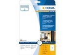 Herma glänzende Folien-Etiketten Nr. 8020 auf DIN 4-Blättern, 25 Etiketten, 25 Bogen