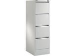 Schäfer Shop Select Hängeregistraturschrank MS iCONOMY, Stahl, 1-bahnig, geschlossene Wanne, B 425 mm, alusilber RAL 9006
