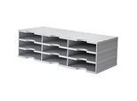 styro® Sortierstation styrodoc Standard, DIN C4, 3 Etagen/3-reihig/9 Fächer, grau/grau