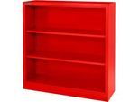 Schäfer Shop Select Stahlregal MS iCOLOUR, 3 Ordnerhöhen, B 950 x T 400 x H 1215 mm, rot RAL 3020