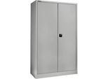 Schäfer Shop Pure Universalschrank, 5 OH, 4 Fachböden, abschliessbar, B 1200 x T 400 x H 1935 mm, Stahl, weissaluminium RAL 9006/weissaluminium RAL 9006