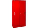 Schäfer Shop Select Schiebetürenschrank, 5 Ordnerhöhen, B 1200 mm, rot RAL 3020
