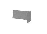 Akustik-Trennwand, für Schreibtische, L-Form, Schallabsorberklasse C, Kabelführung, B 1435/1360 x T 650 x H 600 mm, Vlies, grau-meliert