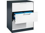 Hängeregistraturschrank ASISTO C 3000, 3 Schubladen, 2-bahnig, B 800 mm, anthrazit/weiss