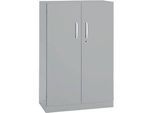 Büroschrank, 3OH, abschliessbar, mit aufliegenden Türen, B 800 mm, Weissalu