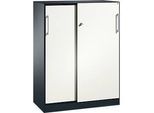 Schiebetürenschrank ASISTO C 3000, 3 Ordnerhöhen, mit Abdeckplatte, Breite 1000 mm,