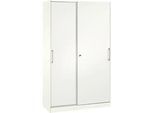 Schiebetürenschrank ASISTO C 3000, 5 Ordnerhöhen, abschliessbar, Breite 1200 mm, weiss/weiss