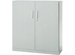 Büroschrank, 3OH, abschliessbar, mit aufliegenden Türen, B 1200 mm, Lichtgrau