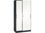 Schiebetürenschrank ASISTO C 3000, 5 Ordnerhöhen, abschliessbar, Breite 1000 mm, anthrazit/weiss