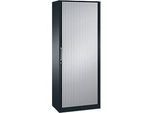 Rollladenschrank ASISTO C 3000, 5 Ordnerhöhen, B 800 mm, anthrazit/alusilber