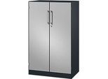 Flügeltürenschrank ASISTO C 3000, 3 Ordnerhöhen, B 800 mm, anthrazit/alusilber