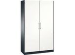 Flügeltürenschrank ASISTO C 3000, 5 Ordnerhöhen, B 1200 mm, anthrazit/weiss