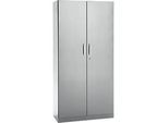Büroschrank, 5 OH, abschliessbar, mit aufliegenden Türen, B 950 mm, Weissalu