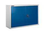 Schäfer Shop Select Aufsatzschrank MS 8409i, B 950 x T 400 x H 800 mm, 1 Boden, Stahl, weissaluminium RAL 9006/enzianblau RAL 5010